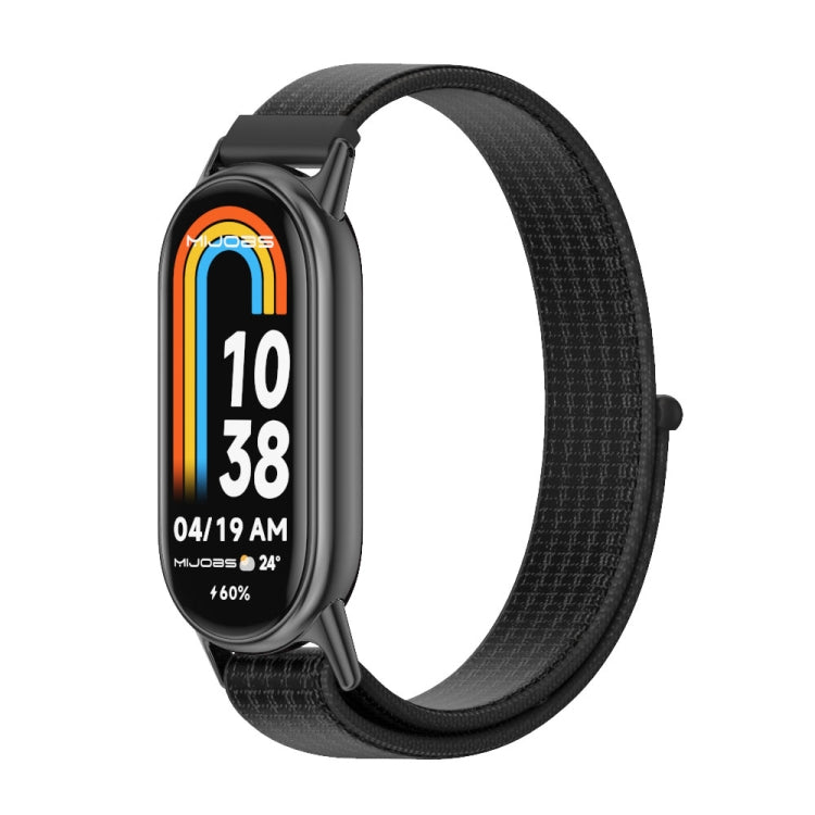 For Xiaomi Mi Band 8 Mijobs Breathable Nylon Loop Watch Band(Black) -  by MIJOBS | Online Shopping South Africa | PMC Jewellery