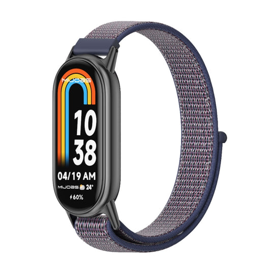 For Xiaomi Mi Band 8 Mijobs Breathable Nylon Loop Watch Band(Midnight Blue Black) -  by MIJOBS | Online Shopping South Africa | PMC Jewellery
