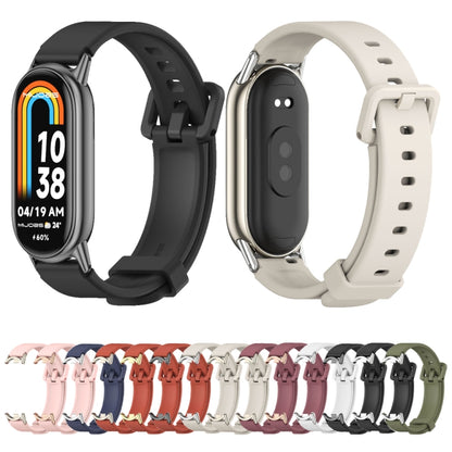 For Xiaomi Mi Band 8 Mijobs Silicone Breathable Watch Band(White Silver) -  by MIJOBS | Online Shopping South Africa | PMC Jewellery