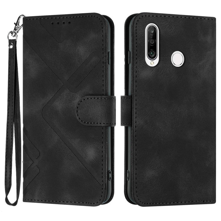 For Honor 20S Russia /20 lite Russia  Line Pattern Skin Feel Leather Phone Case(Black) - Honor Cases by PMC Jewellery | Online Shopping South Africa | PMC Jewellery