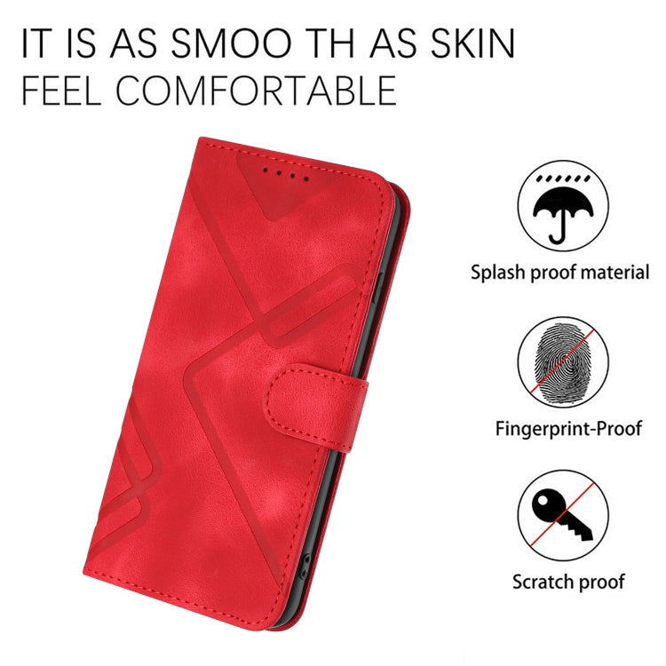 For Honor 70 Line Pattern Skin Feel Leather Phone Case(Red) - free shipping - PMC TechLife - Order now!