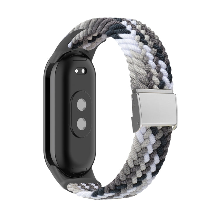 For Xiaomi Mi Band 8 Adjustable Nylon Braided Steel Buckle Watch Band(Colorful Black) -  by PMC Jewellery | Online Shopping South Africa | PMC Jewellery