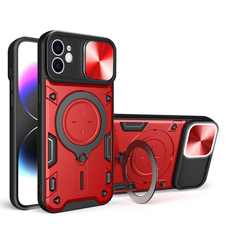 For iPhone 12 CD Texture Sliding Camshield Magnetic Holder Phone Case(Red) - free shipping - PMC TechLife - Order now!