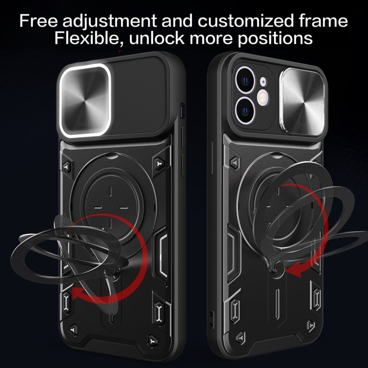 For iPhone 11 CD Texture Sliding Camshield Magnetic Holder Phone Case(Black) - free shipping - PMC TechLife - Order now!