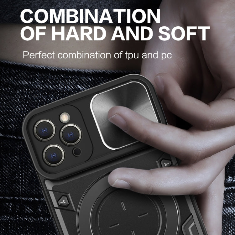 For iPhone 11 Pro Max CD Texture Sliding Camshield Magnetic Holder Phone Case(Black) - free shipping - PMC TechLife - Order now!