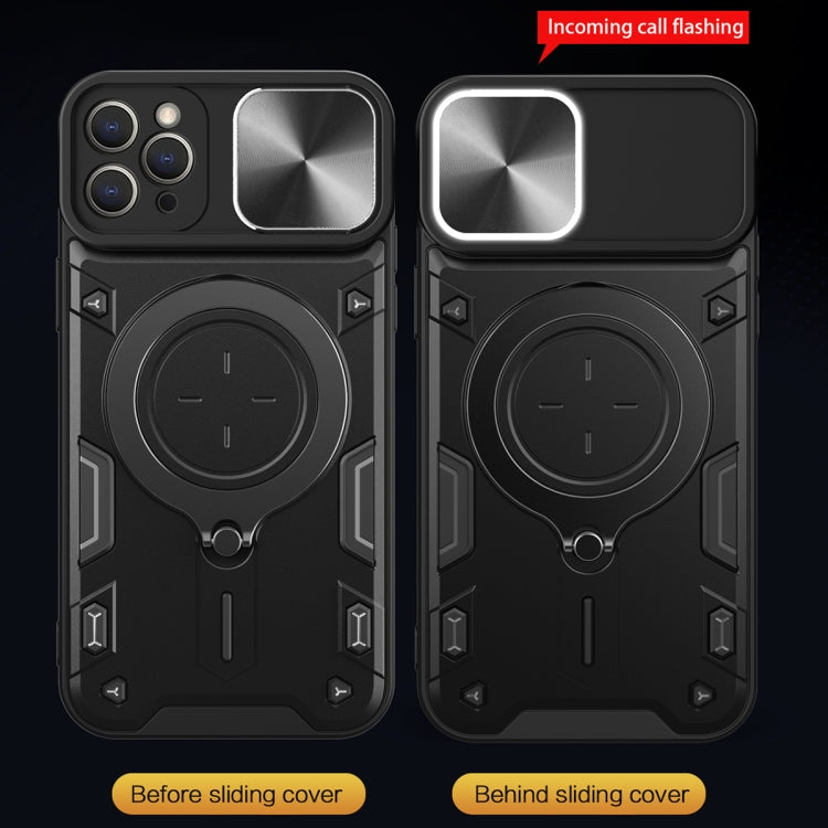 For iPhone 11 Pro Max CD Texture Sliding Camshield Magnetic Holder Phone Case(Silver) - free shipping - PMC TechLife - Order now!