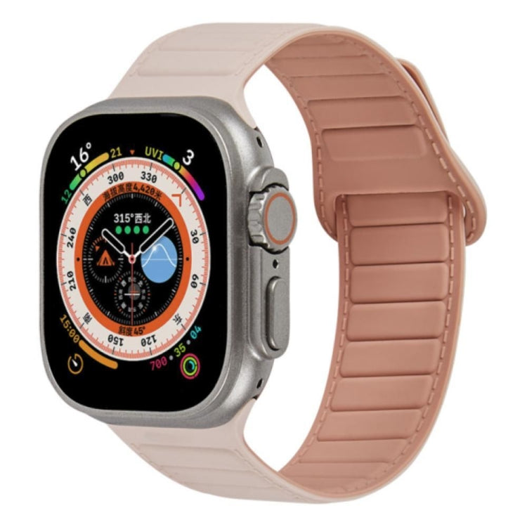 For Apple Watch 8 45mm  Loop Magnetic Silicone Watch Band(Pink) - Watch Bands by PMC TechLife | Online Shopping South Africa | PMC TechLife