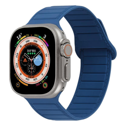 For Apple Watch 7 45mm Loop Magnetic Silicone Watch Band(Midnight Blue) - Watch Bands by PMC Jewellery | Online Shopping South Africa | PMC Jewellery