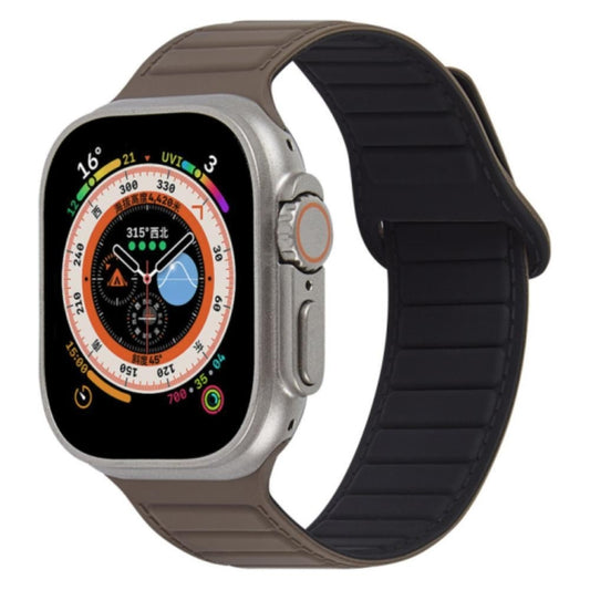 For Apple Watch 6 44mm Loop Magnetic Silicone Watch Band(Coffee Black) - Watch Bands by PMC Jewellery | Online Shopping South Africa | PMC Jewellery