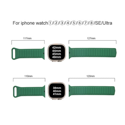 For Apple Watch SE 44mm Loop Magnetic Silicone Watch Band(White Black) - Watch Bands by PMC Jewellery | Online Shopping South Africa | PMC Jewellery