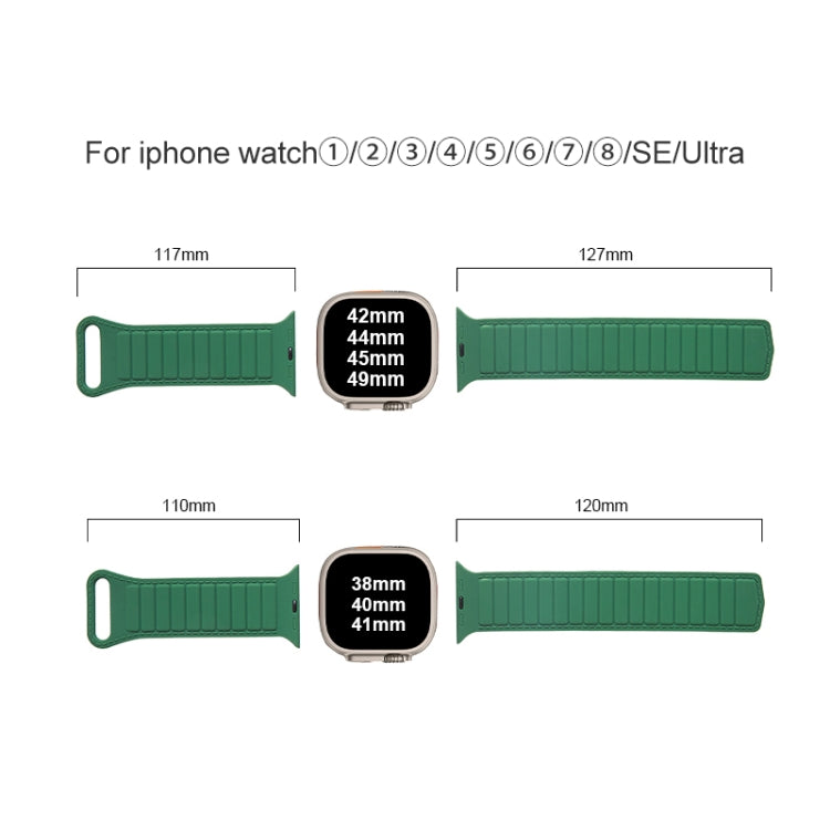 For Apple Watch SE 40mm Loop Magnetic Silicone Watch Band(Grey Black) - Watch Bands by PMC Jewellery | Online Shopping South Africa | PMC Jewellery