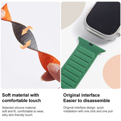 For Apple Watch 6 44mm Loop Magnetic Silicone Watch Band(Grey Orange) - Watch Bands by PMC Jewellery | Online Shopping South Africa | PMC Jewellery