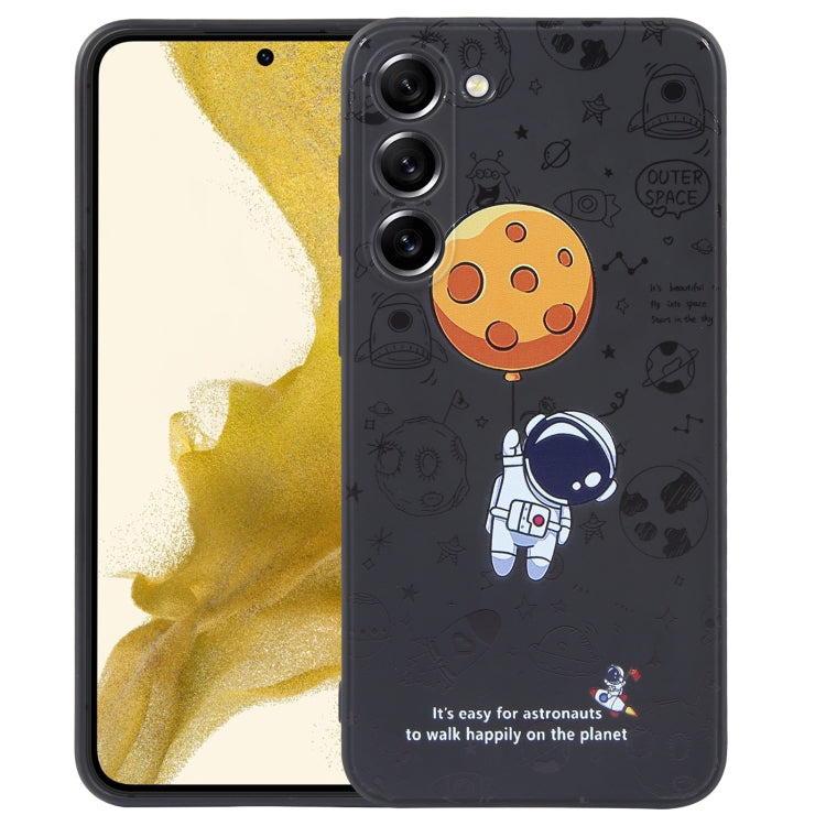 For Samsung Galaxy A91 Astronaut Pattern Silicone Straight Edge Phone Case(Planet Landing-Black) - free shipping - PMC TechLife - Order now!
