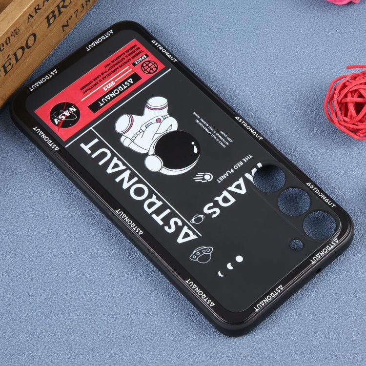 For Samsung Galaxy A51 Astronaut Pattern Silicone Straight Edge Phone Case(Mars Astronaut-Black) - free shipping - PMC TechLife - Order now!