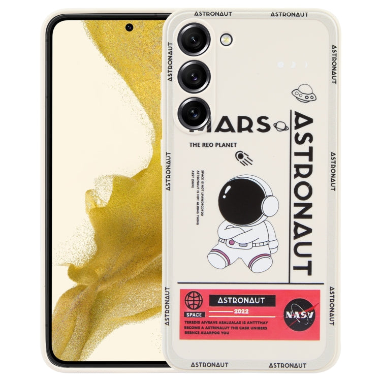 For Samsung Galaxy A50 Astronaut Pattern Silicone Straight Edge Phone Case(Mars Astronaut-White) - free shipping - PMC TechLife - Order now!