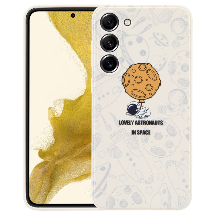 For Samsung Galaxy A50 Astronaut Pattern Silicone Straight Edge Phone Case(Lovely Astronaut-White) - free shipping - PMC TechLife - Order now!