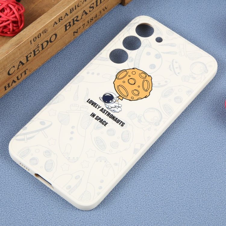 For Samsung Galaxy A50 Astronaut Pattern Silicone Straight Edge Phone Case(Lovely Astronaut-White) - free shipping - PMC TechLife - Order now!