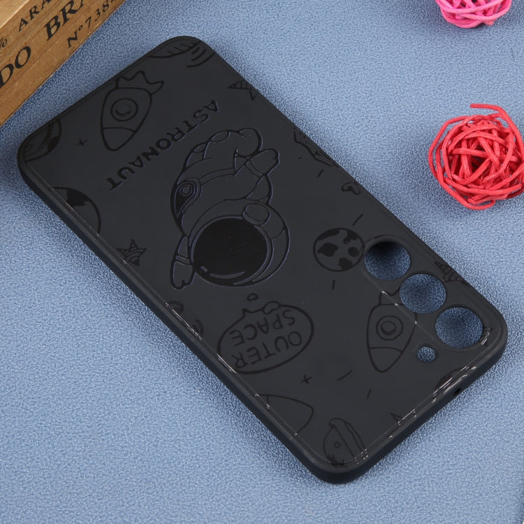 For Samsung Galaxy A32 5G Astronaut Pattern Silicone Straight Edge Phone Case(Flying Astronaut-Black) - free shipping - PMC TechLife - Order now!