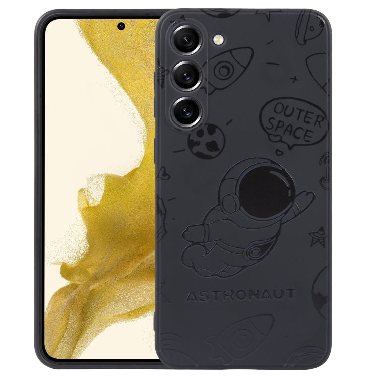 For Samsung Galaxy A22 4G Astronaut Pattern Silicone Straight Edge Phone Case(Flying Astronaut-Black) - free shipping - PMC TechLife - Order now!