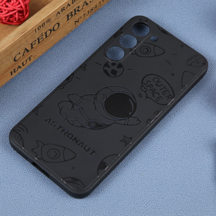 For Samsung Galaxy A20 / A30 Astronaut Pattern Silicone Straight Edge Phone Case(Flying Astronaut-Black) - free shipping - PMC TechLife - Order now!
