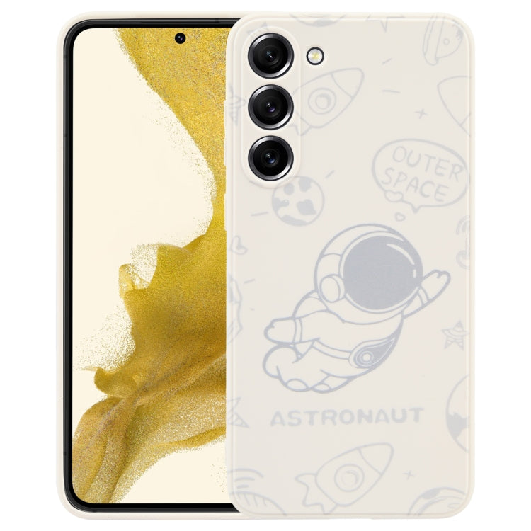 For Samsung Galaxy A20 / A30 Astronaut Pattern Silicone Straight Edge Phone Case(Flying Astronaut-White) - free shipping - PMC TechLife - Order now!