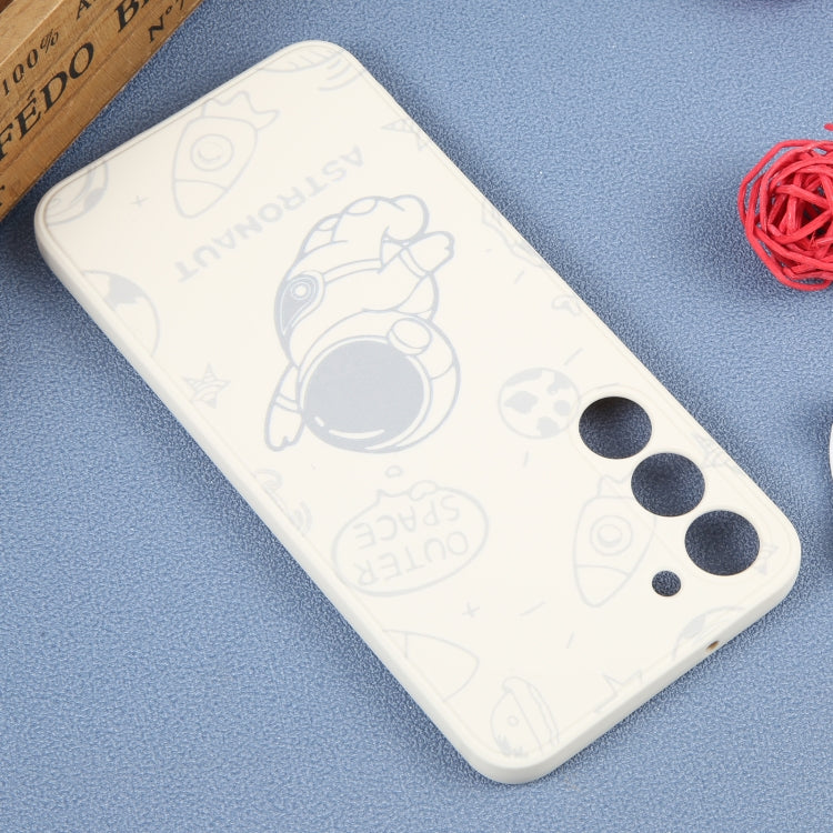 For Samsung Galaxy A20 / A30 Astronaut Pattern Silicone Straight Edge Phone Case(Flying Astronaut-White) - free shipping - PMC TechLife - Order now!