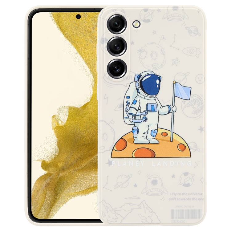 For Samsung Galaxy A02 Astronaut Pattern Silicone Straight Edge Phone Case(Planet Landing-White) - free shipping - PMC TechLife - Order now!
