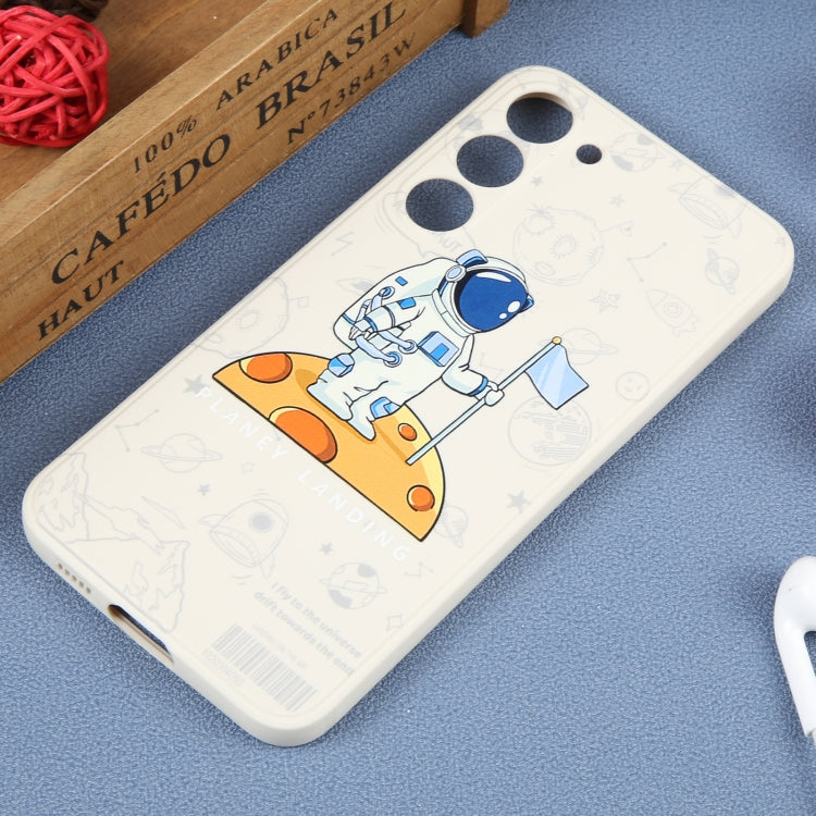 For Samsung Galaxy A02 Astronaut Pattern Silicone Straight Edge Phone Case(Planet Landing-White) - free shipping - PMC TechLife - Order now!