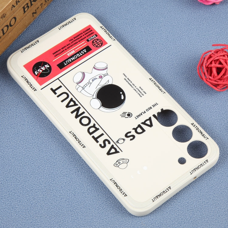 For Samsung Galaxy A21s Astronaut Pattern Silicone Straight Edge Phone Case(Mars Astronaut-White) - free shipping - PMC TechLife - Order now!