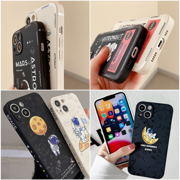 For Samsung Galaxy A03s EU Astronaut Pattern Silicone Straight Edge Phone Case(Planet Landing-Black) - free shipping - PMC TechLife - Order now!