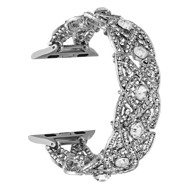 Diamonds Twist Metal Watch Band For Apple Watch 5 40mm(Silver) - Watch Bands by PMC TechLife | Online Shopping South Africa | PMC TechLife