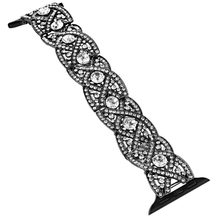 Diamonds Twist Metal Watch Band For Apple Watch 5 44mm(Black) - Watch Bands by PMC Jewellery | Online Shopping South Africa | PMC Jewellery