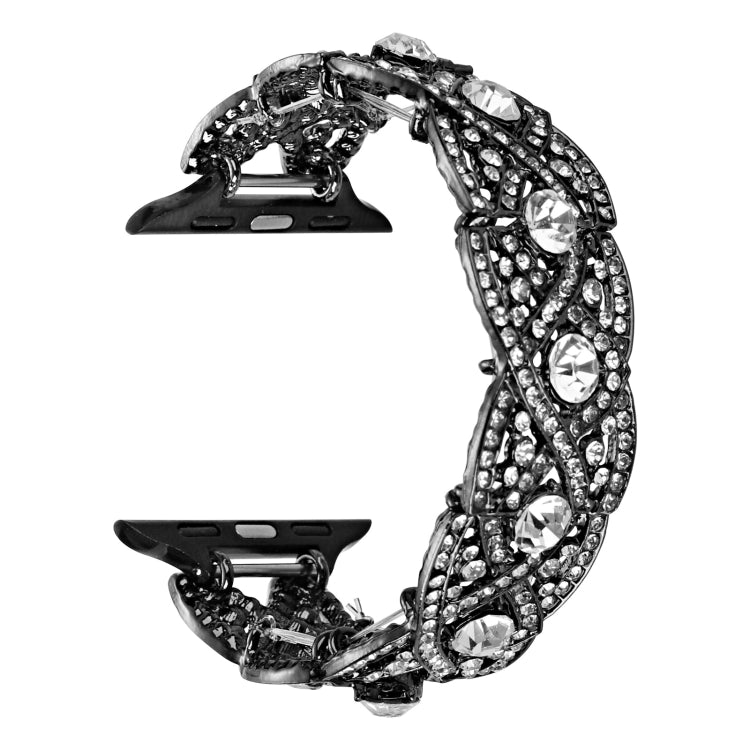 Diamonds Twist Metal Watch Band For Apple Watch 3 42mm(Black) - Watch Bands by PMC TechLife | Online Shopping South Africa | PMC TechLife