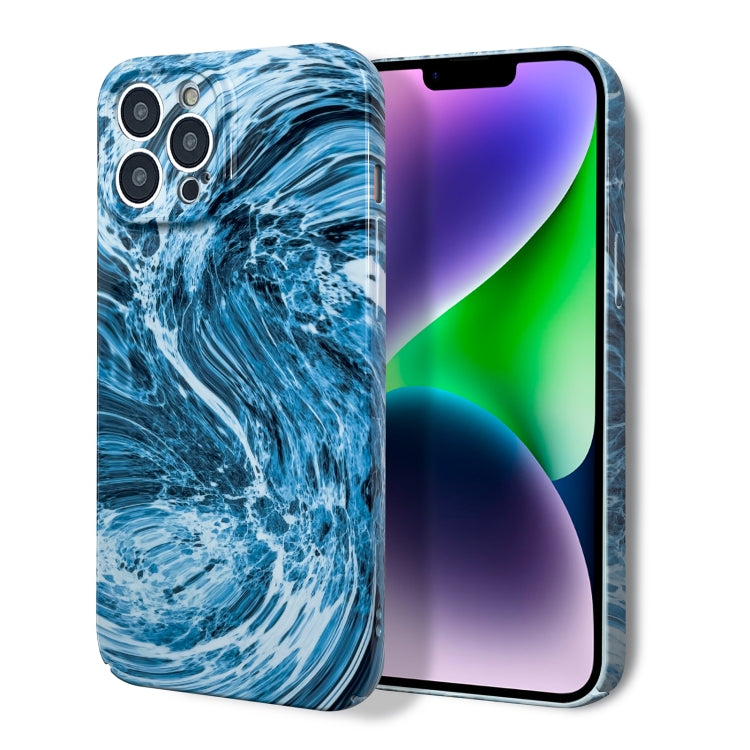 For iPhone 12 Pro Max Marble Pattern Phone Case(Navy Blue White) - iPhone 12 Pro Max Cases by PMC TechLife | Online Shopping South Africa | PMC TechLife