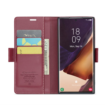 For Samsung Galaxy Note20 Ultra CaseMe 023 Butterfly Buckle Litchi Texture RFID Anti-theft Leather Phone Case(Wine Red) - Galaxy Note20 Ultra Cases by CaseMe | Online Shopping South Africa | PMC Jewellery | Buy Now Pay Later Mobicred