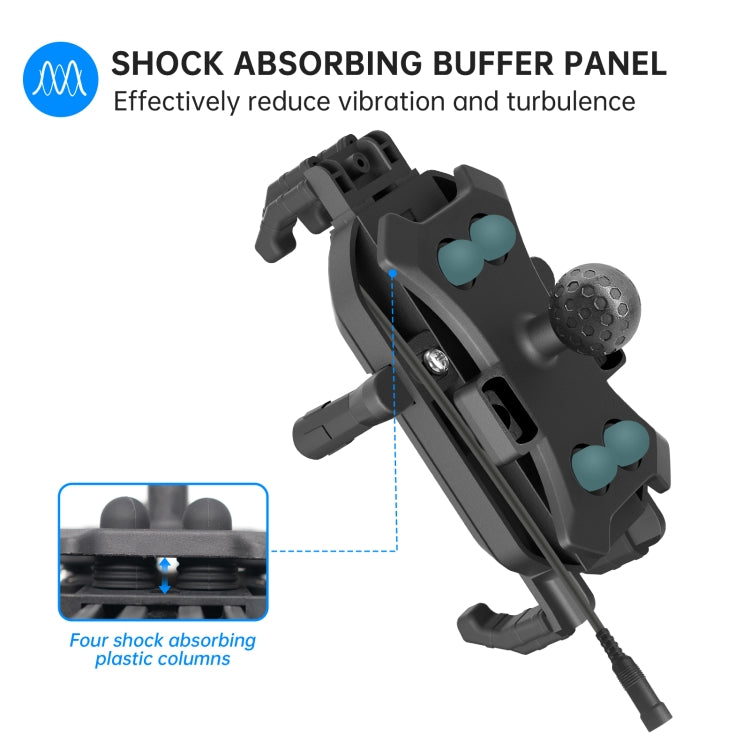 WUPP CS-1848B2 15W Motorcycle Wireless Fast Charging Phone Navigation Holder, Style:Handlebars - free shipping - PMC TechLife - Order now!