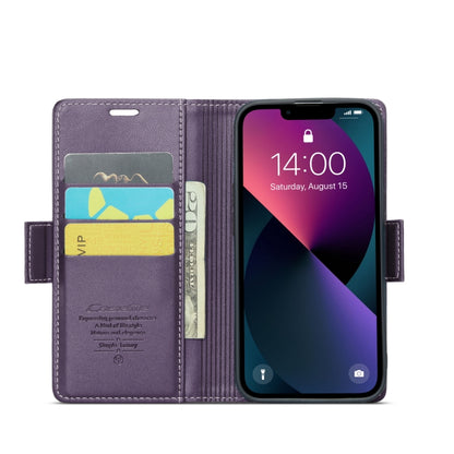 For iPhone 13 CaseMe 023 Butterfly Buckle Litchi Texture RFID Anti-theft Leather Phone Case(Pearly Purple) - iPhone 13 Cases by CaseMe | Online Shopping South Africa | PMC Jewellery