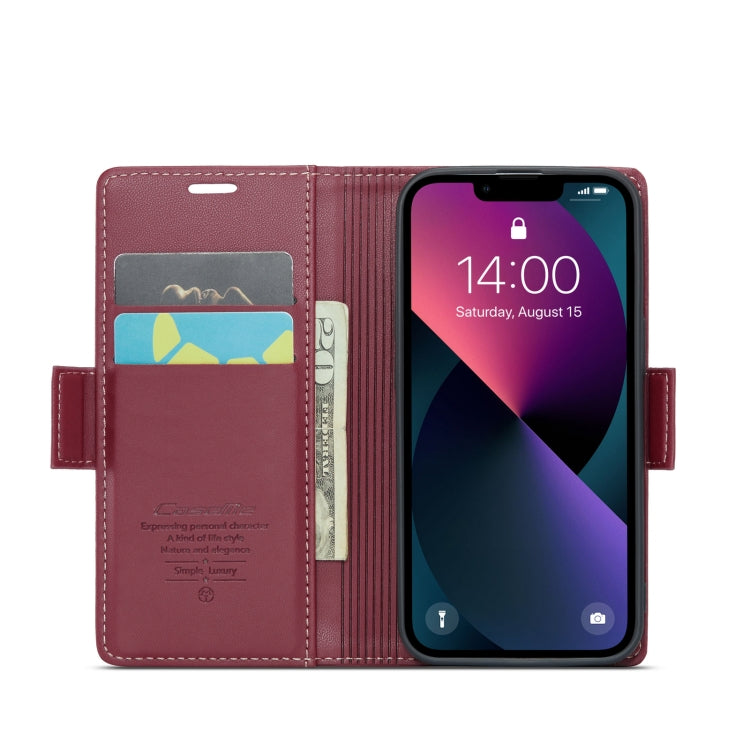 For iPhone 13 mini CaseMe 023 Butterfly Buckle Litchi Texture RFID Anti-theft Leather Phone Case(Wine Red) - iPhone 13 mini Cases by CaseMe | Online Shopping South Africa | PMC Jewellery