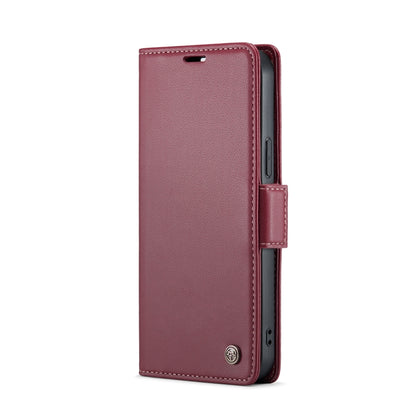 For iPhone 12 / 12 Pro CaseMe 023 Butterfly Buckle Litchi Texture RFID Anti-theft Leather Phone Case(Wine Red) - iPhone 12 / 12 Pro Cases by CaseMe | Online Shopping South Africa | PMC Jewellery