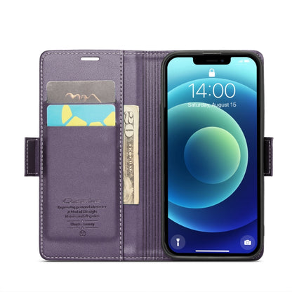 For iPhone 12 mini CaseMe 023 Butterfly Buckle Litchi Texture RFID Anti-theft Leather Phone Case(Pearly Purple) - iPhone 12 mini Cases by CaseMe | Online Shopping South Africa | PMC Jewellery