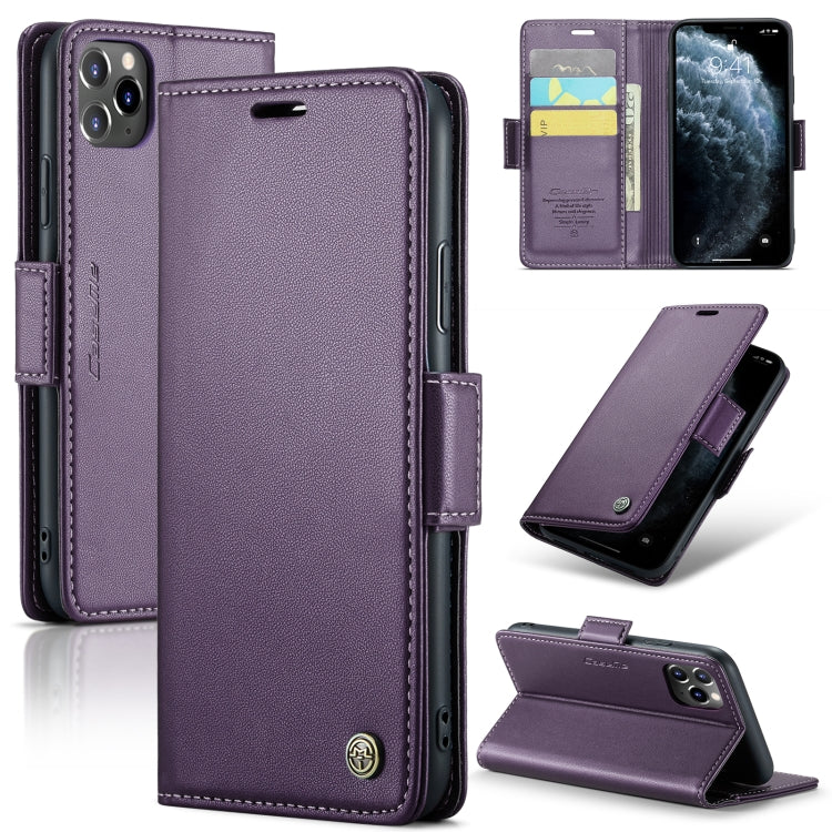 For iPhone 11 Pro CaseMe 023 Butterfly Buckle Litchi Texture RFID Anti-theft Leather Phone Case(Pearly Purple) - iPhone 11 Pro Cases by CaseMe | Online Shopping South Africa | PMC Jewellery