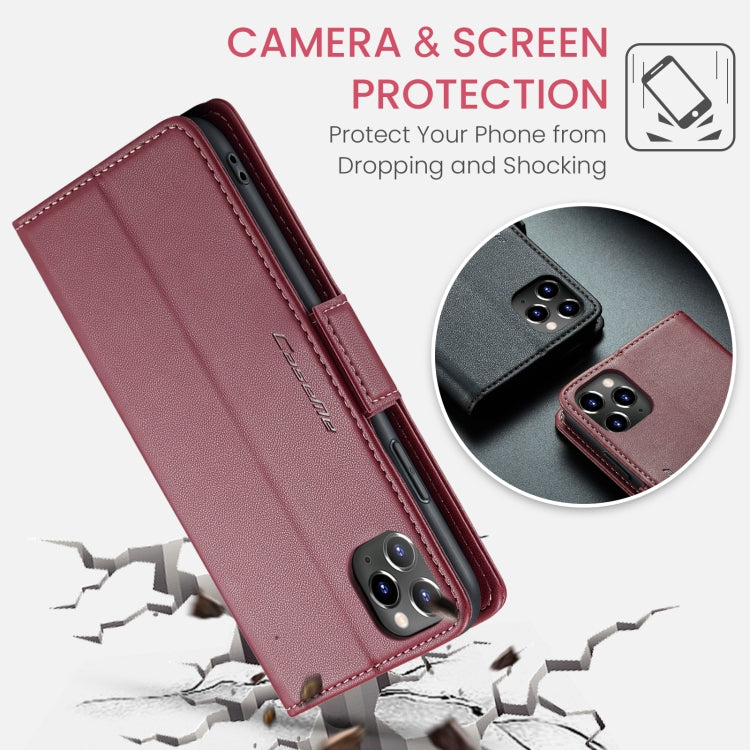 For iPhone 11 Pro Max CaseMe 023 Butterfly Buckle Litchi Texture RFID Anti-theft Leather Phone Case(Wine Red) - iPhone 11 Pro Max Cases by CaseMe | Online Shopping South Africa | PMC Jewellery