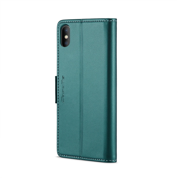 For iPhone XS CaseMe 023 Butterfly Buckle Litchi Texture RFID Anti-theft Leather Phone Case(Pearly Blue) - More iPhone Cases by CaseMe | Online Shopping South Africa | PMC Jewellery