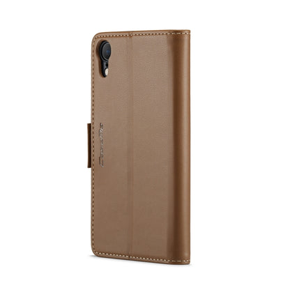 For iPhone XR CaseMe 023 Butterfly Buckle Litchi Texture RFID Anti-theft Leather Phone Case(Brown) - More iPhone Cases by CaseMe | Online Shopping South Africa | PMC Jewellery