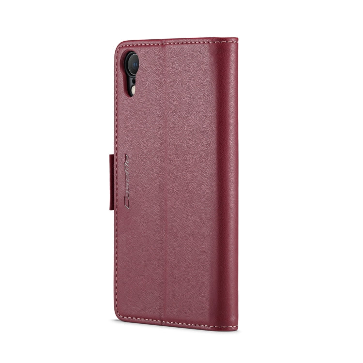 For iPhone XR CaseMe 023 Butterfly Buckle Litchi Texture RFID Anti-theft Leather Phone Case(Wine Red) - More iPhone Cases by CaseMe | Online Shopping South Africa | PMC Jewellery
