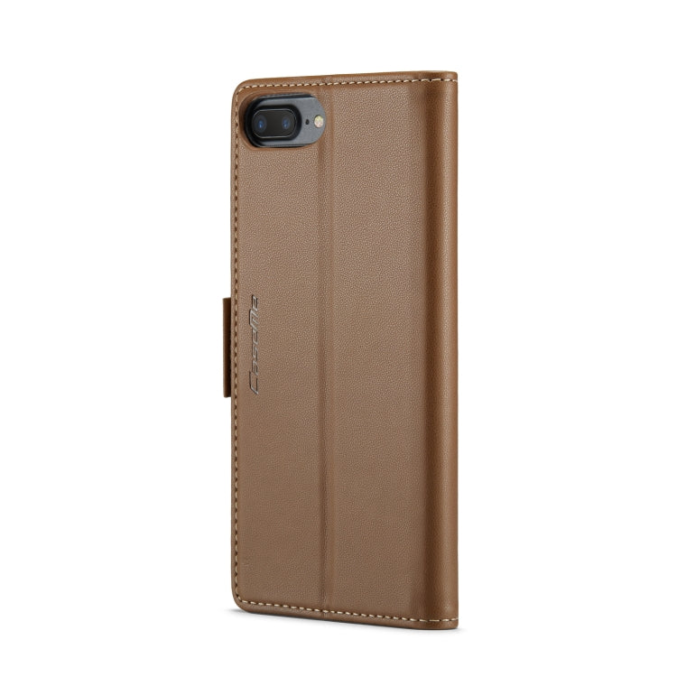 For iPhone 6 Plus/7 Plus/8 Plus CaseMe 023 Butterfly Buckle Litchi Texture RFID Anti-theft Leather Phone Case(Brown) - More iPhone Cases by CaseMe | Online Shopping South Africa | PMC Jewellery