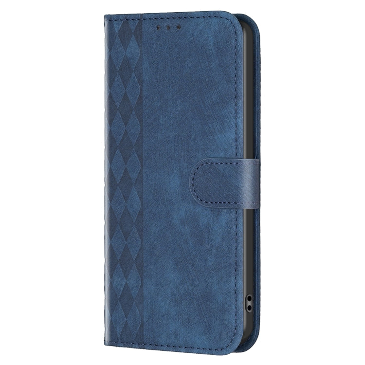 For iPhone 15 Pro Max Plaid Embossed Leather Phone Case(Blue) - free shipping - PMC TechLife - Order now!