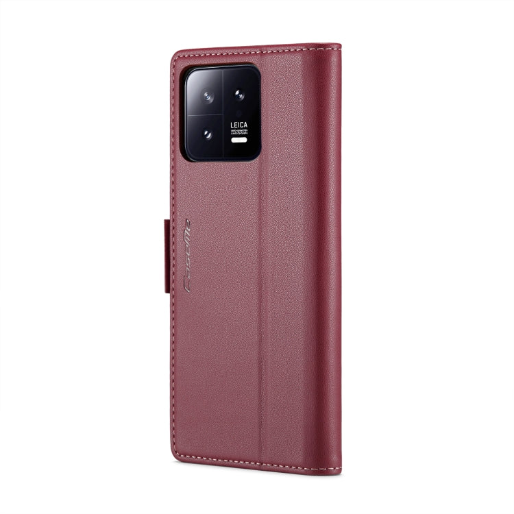 For Xiaomi 13 CaseMe 023 Butterfly Buckle Litchi Texture RFID Anti-theft Leather Phone Case(Wine Red) - 13 Cases by CaseMe | Online Shopping South Africa | PMC Jewellery