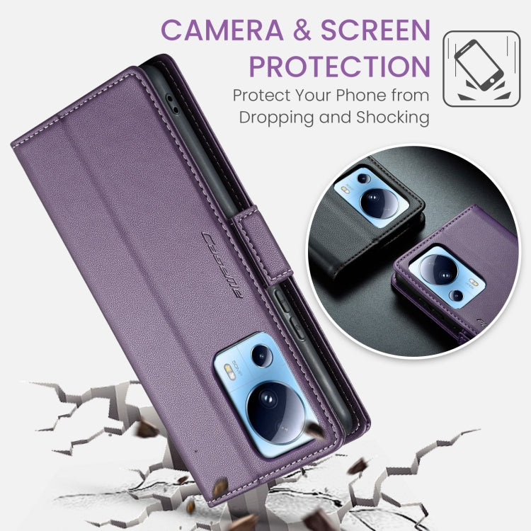 For Xiaomi 13 Lite CaseMe 023 Butterfly Buckle Litchi Texture RFID Anti-theft Leather Phone Case(Pearly Purple) - 13 Lite Cases by CaseMe | Online Shopping South Africa | PMC Jewellery