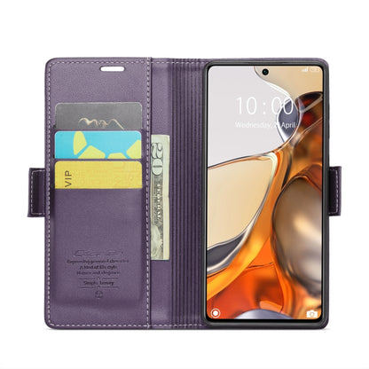 For Xiaomi 11T / 11T Pro CaseMe 023 Butterfly Buckle Litchi Texture RFID Anti-theft Leather Phone Case(Pearly Purple) - Xiaomi Cases by CaseMe | Online Shopping South Africa | PMC Jewellery